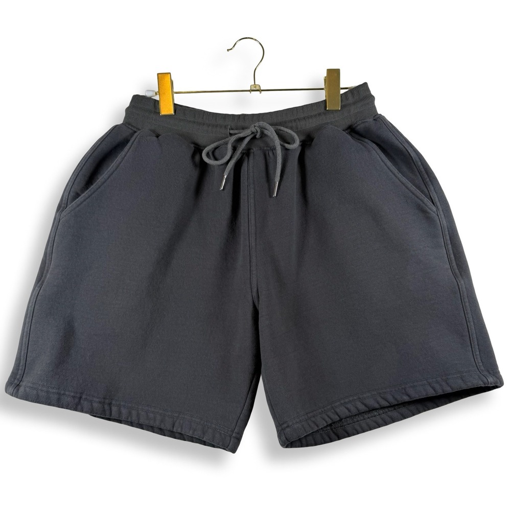 Comfrt Mens Fleece Shorts Large Charcoal Gray Drawstring Lounge Athletic Casual